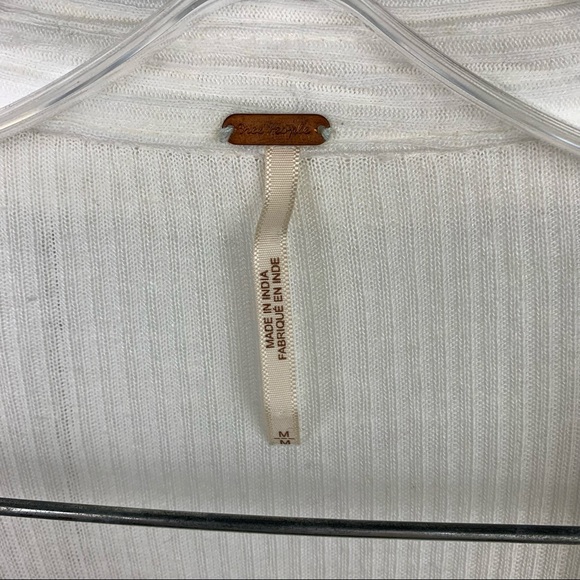 SOLD Free People Set To Stun High Low Hem Top Tunic Linen Blend Ivory White - Picture 7 of 12